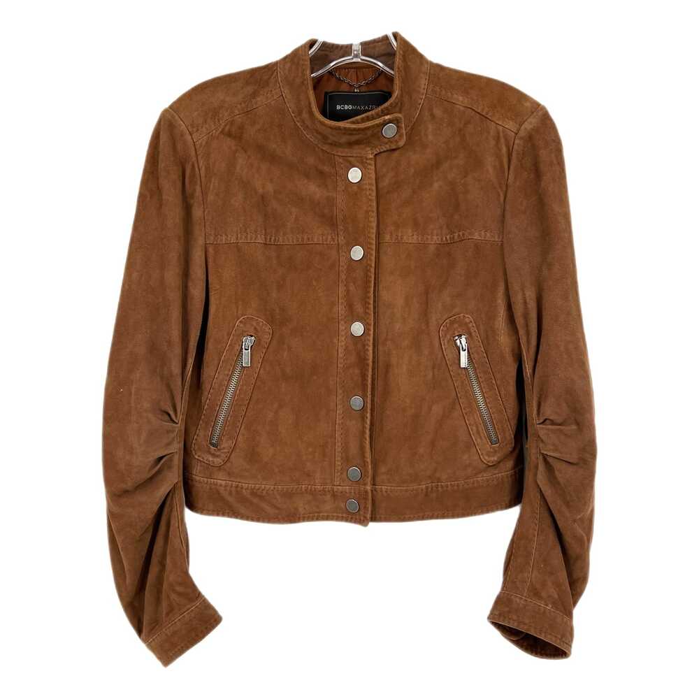 BCBGMaxAzria Brown Leather Jacket Suede Short | Womens S